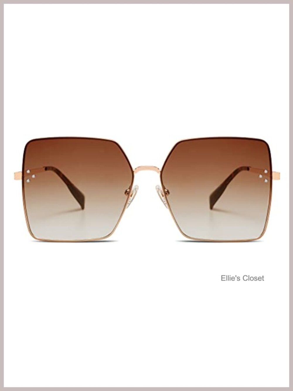 Trendy Big Square Sunglasses Metal Frame UV400 Protection Full Frame